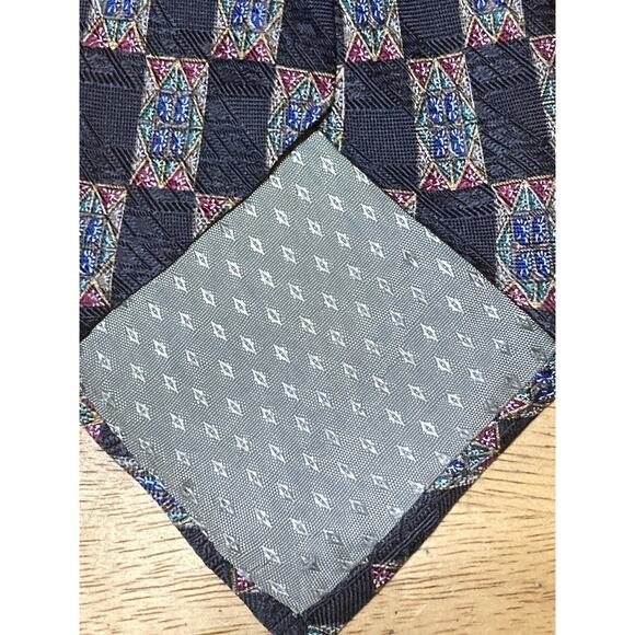 Vintage Givenchy Monsieur Designer Luxury 100% Silk Men's Tie Blue Made in USA - Picture 3 of 5